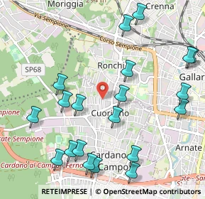 Mappa Via Eupilio, 21010 Cardano Al Campo VA, Italia (1.2275)