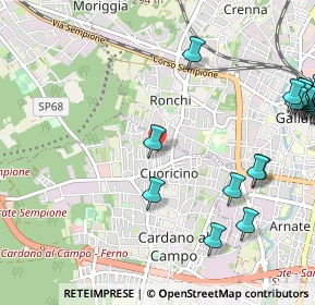Mappa Via Eupilio, 21010 Cardano Al Campo VA, Italia (1.517)
