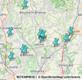 Mappa Via XXV Aprile, 20865 Lesmo MB, Italia (3.87727)