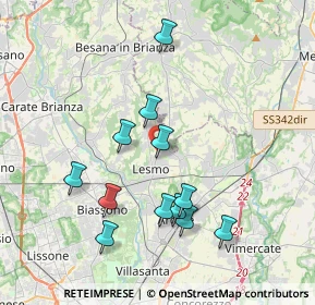 Mappa Via XXV Aprile, 20865 Lesmo MB, Italia (3.6725)