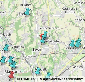 Mappa Via XXV Aprile, 20865 Lesmo MB, Italia (3.09643)