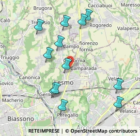 Mappa Via XXV Aprile, 20865 Lesmo MB, Italia (2.10667)