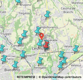 Mappa Via XXV Aprile, 20865 Lesmo MB, Italia (2.5845)