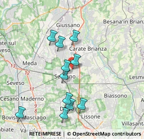 Mappa Via Luigi Cagnola, 20831 Seregno MB, Italia (3.59636)