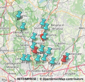 Mappa Via Maloia, 20831 Seregno MB, Italia (7.62667)