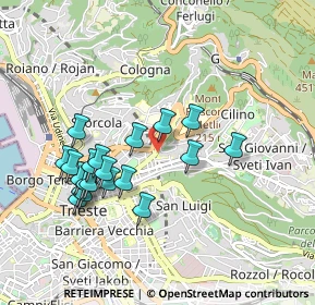 Mappa Scala Enrico Ferolli, 34126 Trieste TS, Italia (0.8925)