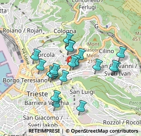 Mappa Scala Enrico Ferolli, 34126 Trieste TS, Italia (0.744)