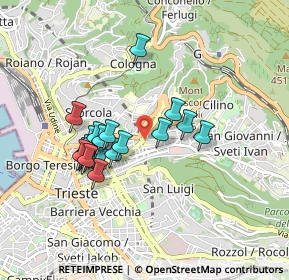 Mappa Scala Enrico Ferolli, 34126 Trieste TS, Italia (0.7565)