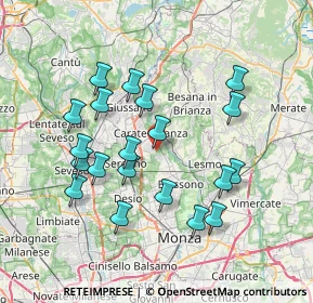 Mappa Via per Albiate, 20841 Carate Brianza MB, Italia (7.1405)