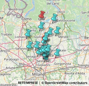 Mappa Via per Albiate, 20841 Carate Brianza MB, Italia (9.3395)