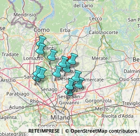 Mappa Via per Albiate, 20841 Carate Brianza MB, Italia (10.82133)