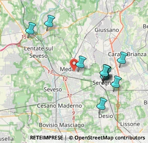 Mappa Via Lombardia, 20821 Meda MB, Italia (3.81455)