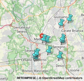 Mappa Via Lombardia, 20821 Meda MB, Italia (3.40636)