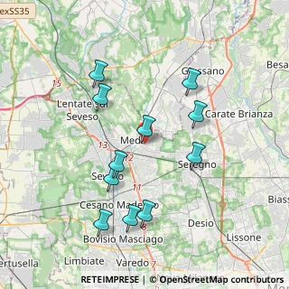 Mappa Via Galileo Galilei, 20821 Meda MB, Italia (3.70455)