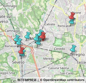 Mappa Via Lombardia, 20821 Meda MB, Italia (1.72385)
