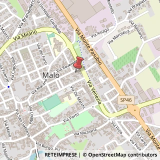 Mappa Via M. Grappa, 46, 36034 Malo, Vicenza (Veneto)