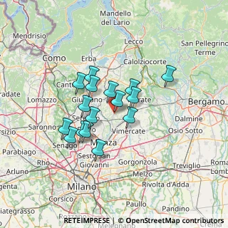 Mappa Viale Milano, 20857 Camparada MB, Italia (10.40625)