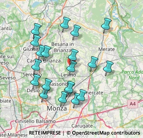 Mappa Viale Milano, 20857 Camparada MB, Italia (7.2695)