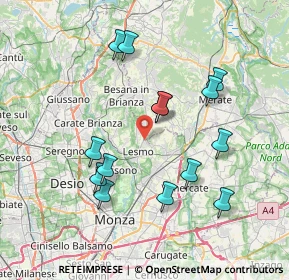 Mappa Viale Milano, 20857 Camparada MB, Italia (7.31929)