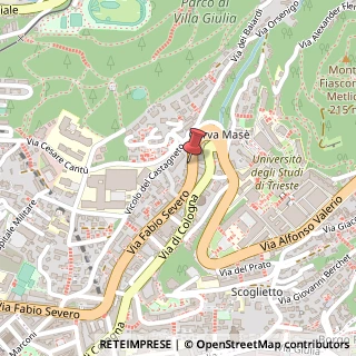 Mappa Via Fabio Severo, 142, 34127 Trieste, Trieste (Friuli-Venezia Giulia)