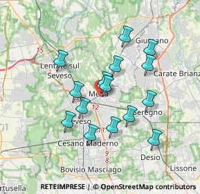 Mappa Via Generale Cantore, 20821 Meda MB, Italia (3.122)