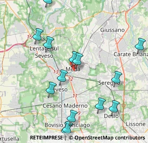 Mappa Via Generale Cantore, 20821 Meda MB, Italia (4.99333)
