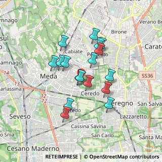 Mappa Via Benedetto Croce, 20821 Meda MB, Italia (1.42412)