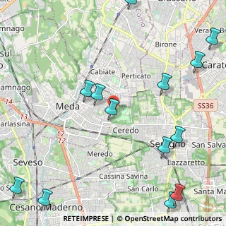 Mappa Via Benedetto Croce, 20821 Meda MB, Italia (3.01615)
