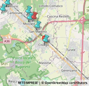 Mappa Via Gaetano Strambio, 21040 Cislago VA, Italia (3.31273)