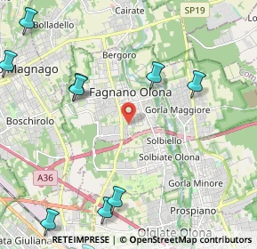 Mappa Via L. Ariosto, 21054 Fagnano Olona VA, Italia (3.14545)
