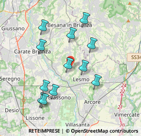 Mappa Via Leonardo da Vinci, 20050 Triuggio MB, Italia (3.645)