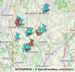 Mappa Via Leonardo da Vinci, 20050 Triuggio MB, Italia (3.60235)