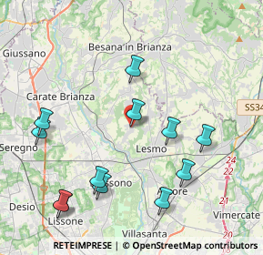 Mappa Via Leonardo da Vinci, 20050 Triuggio MB, Italia (4.45833)