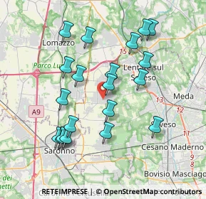Mappa 20826 Misinto MB, Italia (3.708)