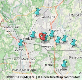 Mappa Via Achille Locatelli, 20831 Seregno MB, Italia (3.11182)