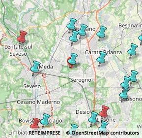 Mappa Via Achille Locatelli, 20831 Seregno MB, Italia (5.6835)