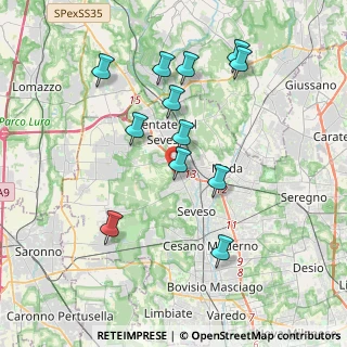 Mappa Via Pietro Maroncelli, 20823 Lentate sul Seveso MB, Italia (3.69583)
