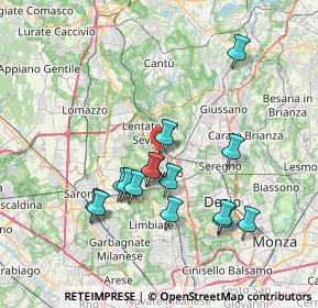 Mappa Via 11 Febbraio, 20030 Barlassina MB, Italia (6.99333)