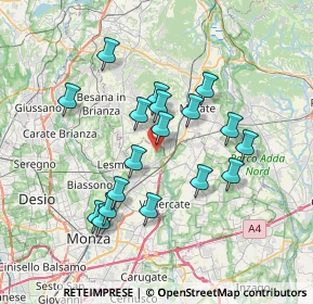 Mappa Via Evangelista Torricelli, 20865 Usmate Velate MB, Italia (6.48056)