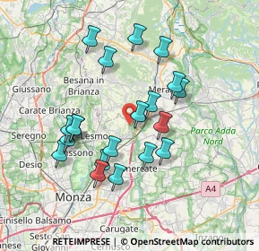 Mappa Via Evangelista Torricelli, 20865 Usmate Velate MB, Italia (6.729)