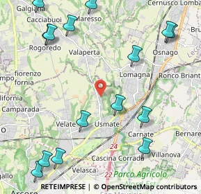 Mappa Via Evangelista Torricelli, 20865 Usmate Velate MB, Italia (2.82333)