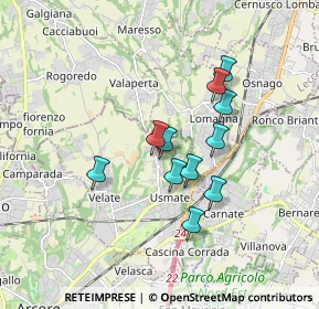 Mappa Via Evangelista Torricelli, 20865 Usmate Velate MB, Italia (1.37)