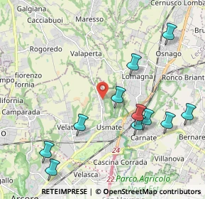 Mappa Via Evangelista Torricelli, 20865 Usmate Velate MB, Italia (2.27636)