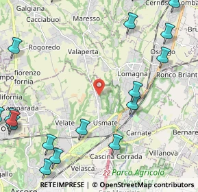 Mappa Via Evangelista Torricelli, 20865 Usmate Velate MB, Italia (3.3155)