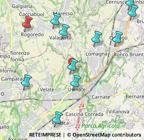 Mappa Via Evangelista Torricelli, 20865 Usmate Velate MB, Italia (2.50091)