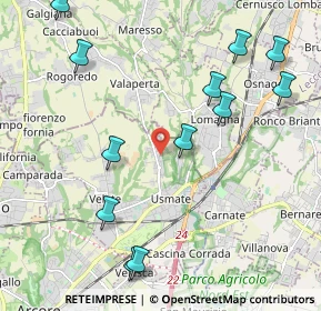 Mappa Via Evangelista Torricelli, 20865 Usmate Velate MB, Italia (2.47)