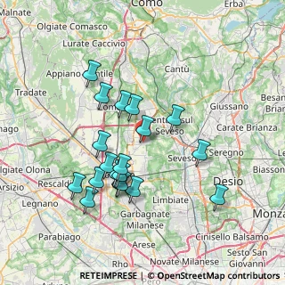 Mappa Viale del Cimitero, 20821 Meda MB, Italia (6.83421)