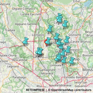 Mappa Viale del Cimitero, 20821 Meda MB, Italia (6.56105)