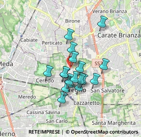 Mappa Via Monterosa, 20831 Seregno MB, Italia (1.27556)