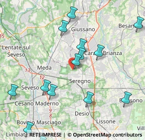 Mappa Via Orcelletto, 20831 Seregno MB, Italia (5.02133)